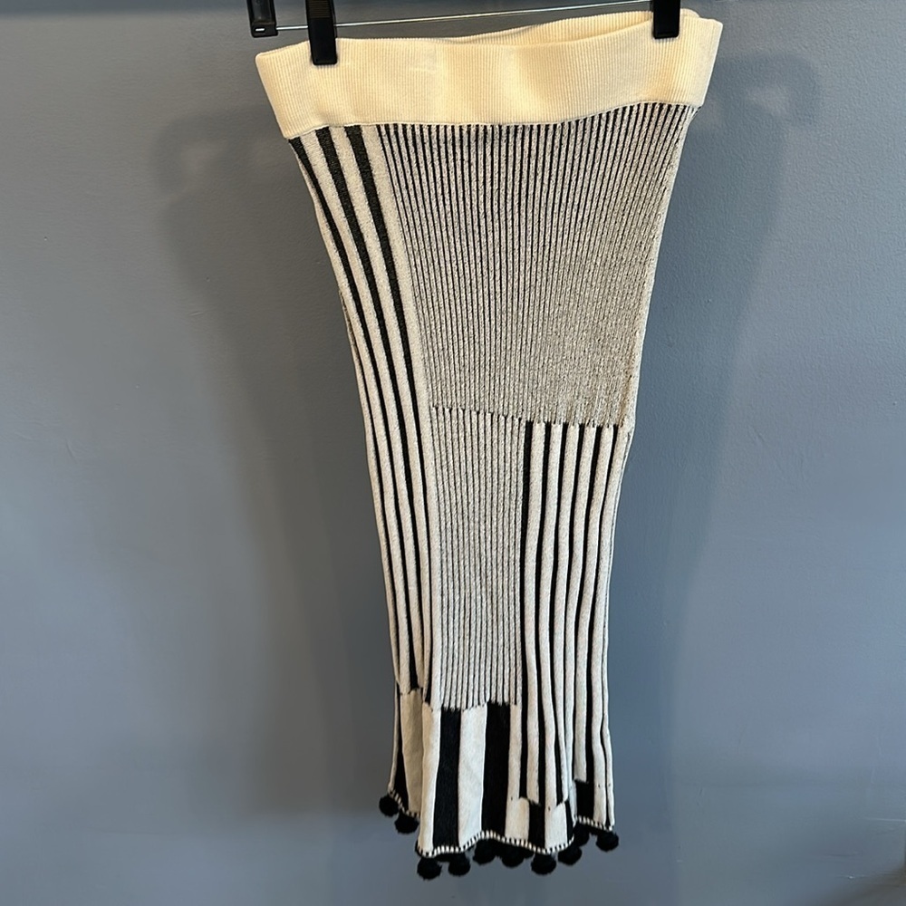 ALTUZARRA Spire Tasseled Ribbed Stretch-knit Skirt In Black Size Small - Picture 7 of 8